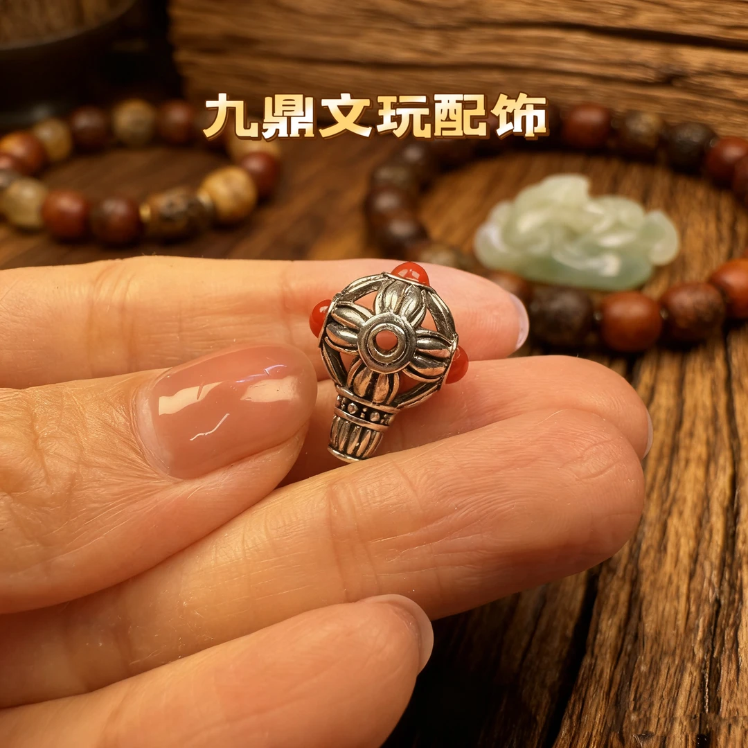 九鼎文玩镂空绣球三通手串手串108配饰