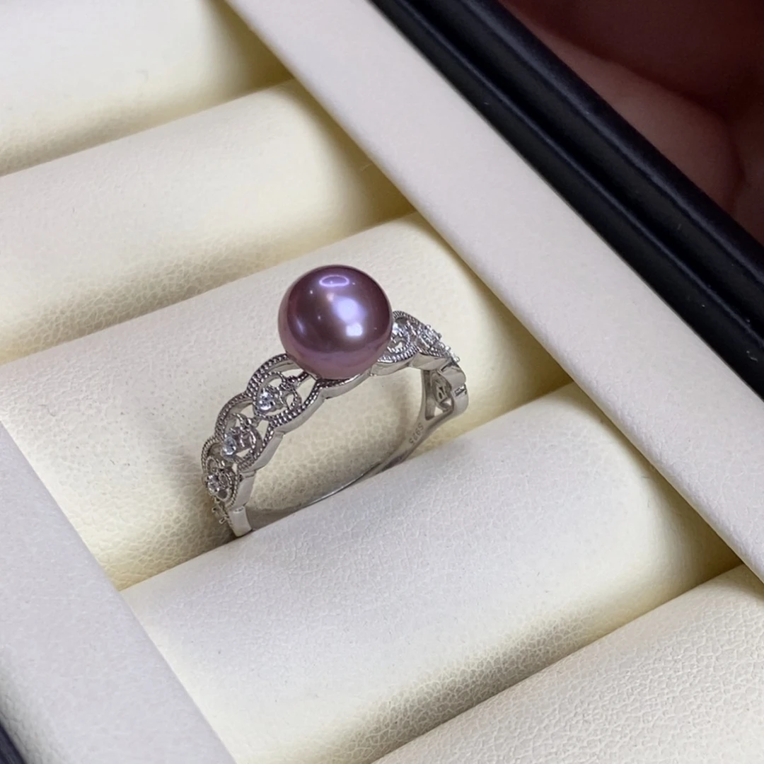淡水珍珠银S925镶嵌戒指