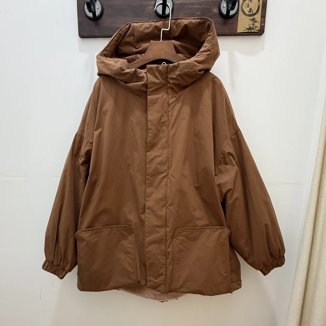 25352咖啡色法兰绒棉服