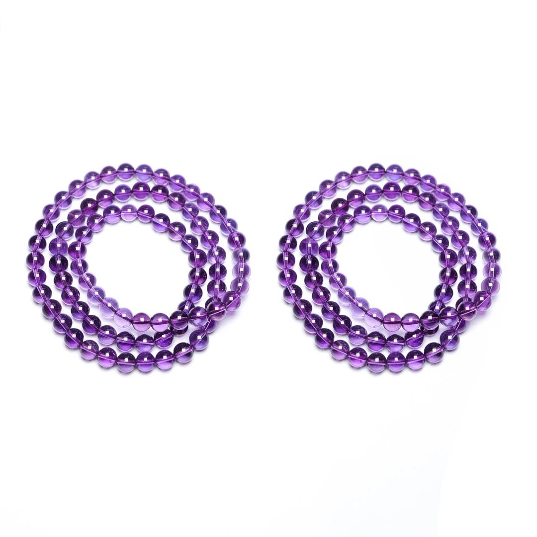 晶匠天然紫水晶多圈手串6mm+多样性发一