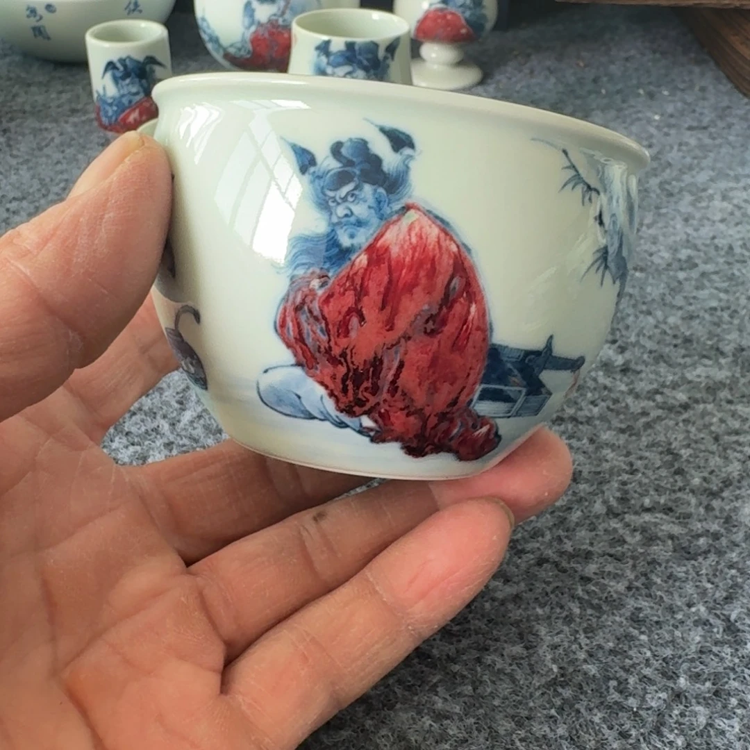 大***鱼现代景德镇陶瓷手绘茶具