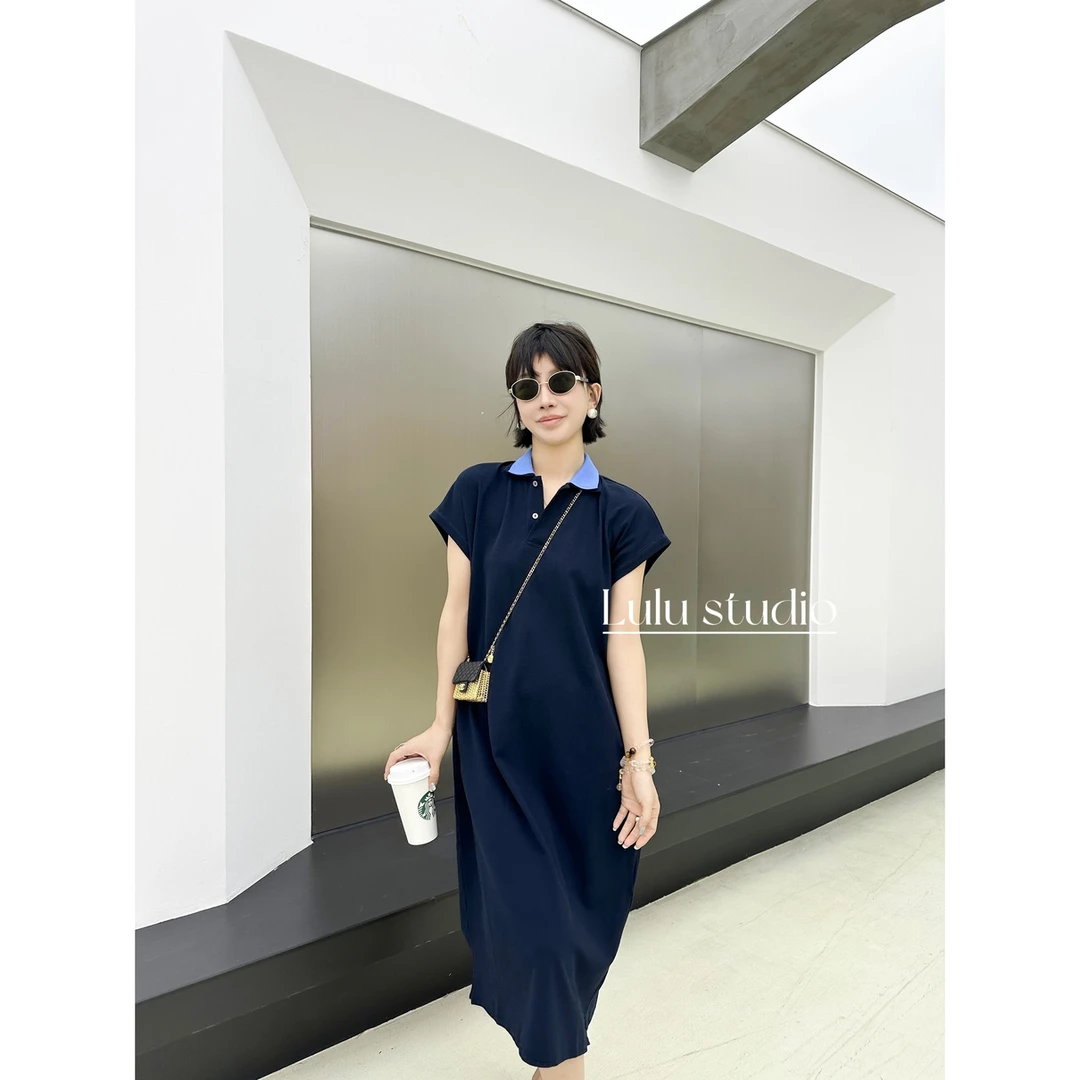 '松弛美学'小众轮廓线叠无袖polo连衣裙  SSL11188