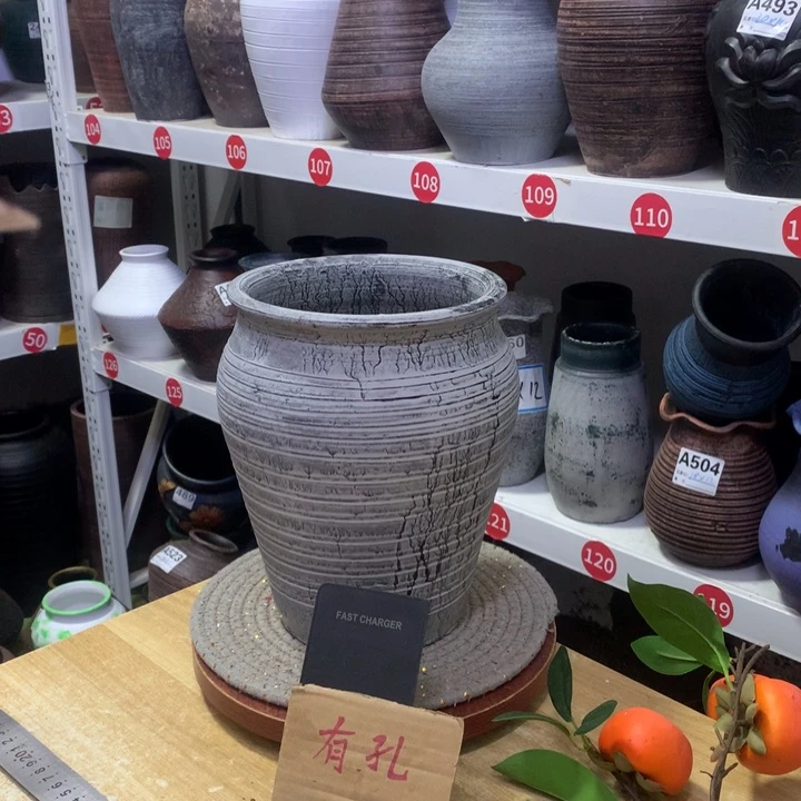 【闪购商品】红陶粗糙盆有孔高23口17