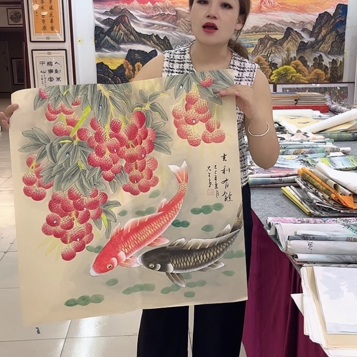 国画纯手绘宣纸花鸟山水