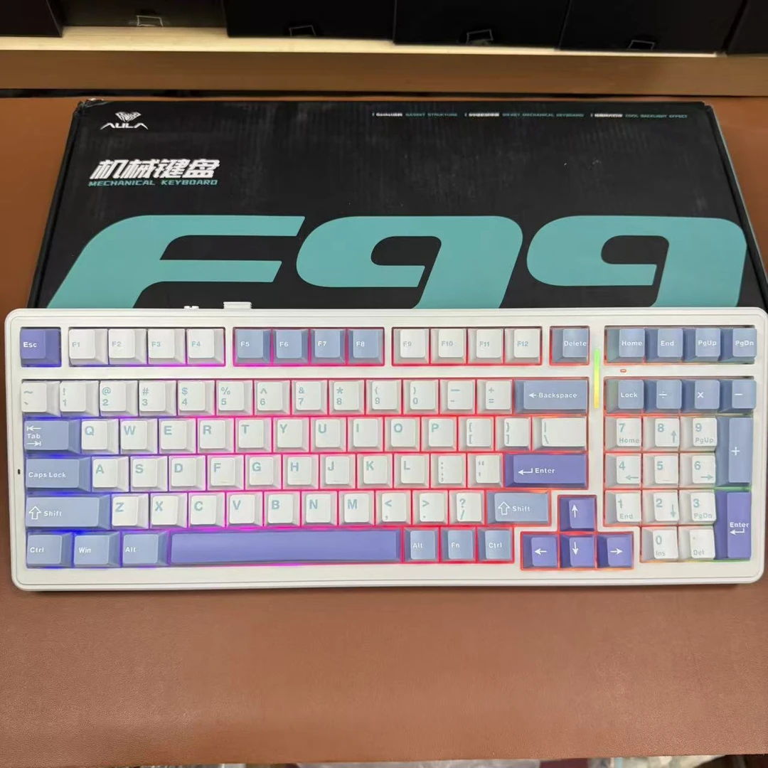 仅拆封狼蛛F99Pro机械键盘客制化无线三模蓝牙办公游戏侧刻键帽