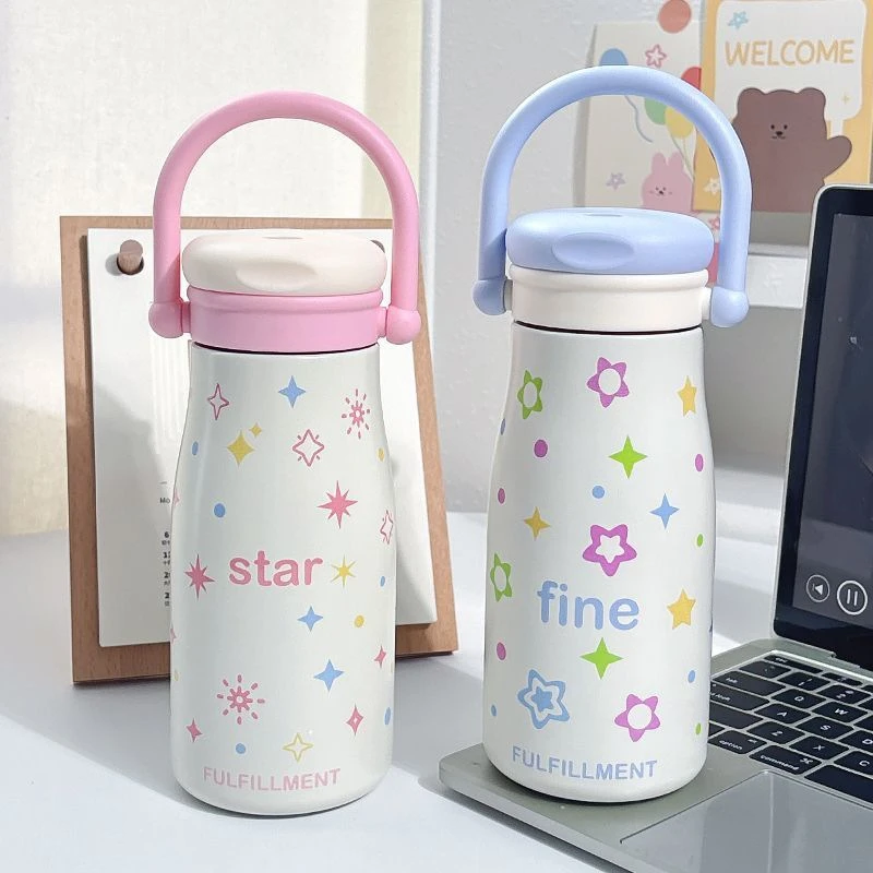 吸管保温杯316学生不锈钢新款水杯高颜值女生大容量便携咖啡杯子