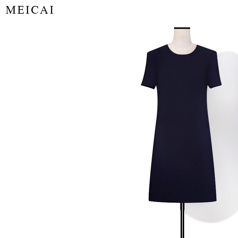 美裁 新款限定“纸片人Plus”ROW风三醋酸日常通勤短袖连衣裙夏季