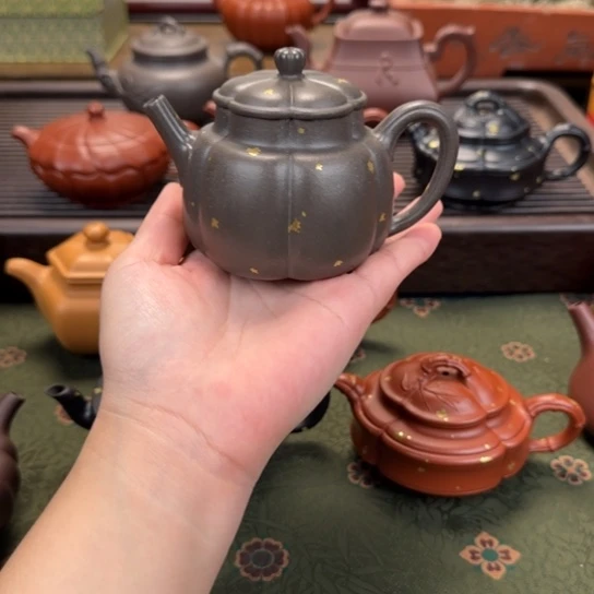 茶壶紫砂繁花洒金