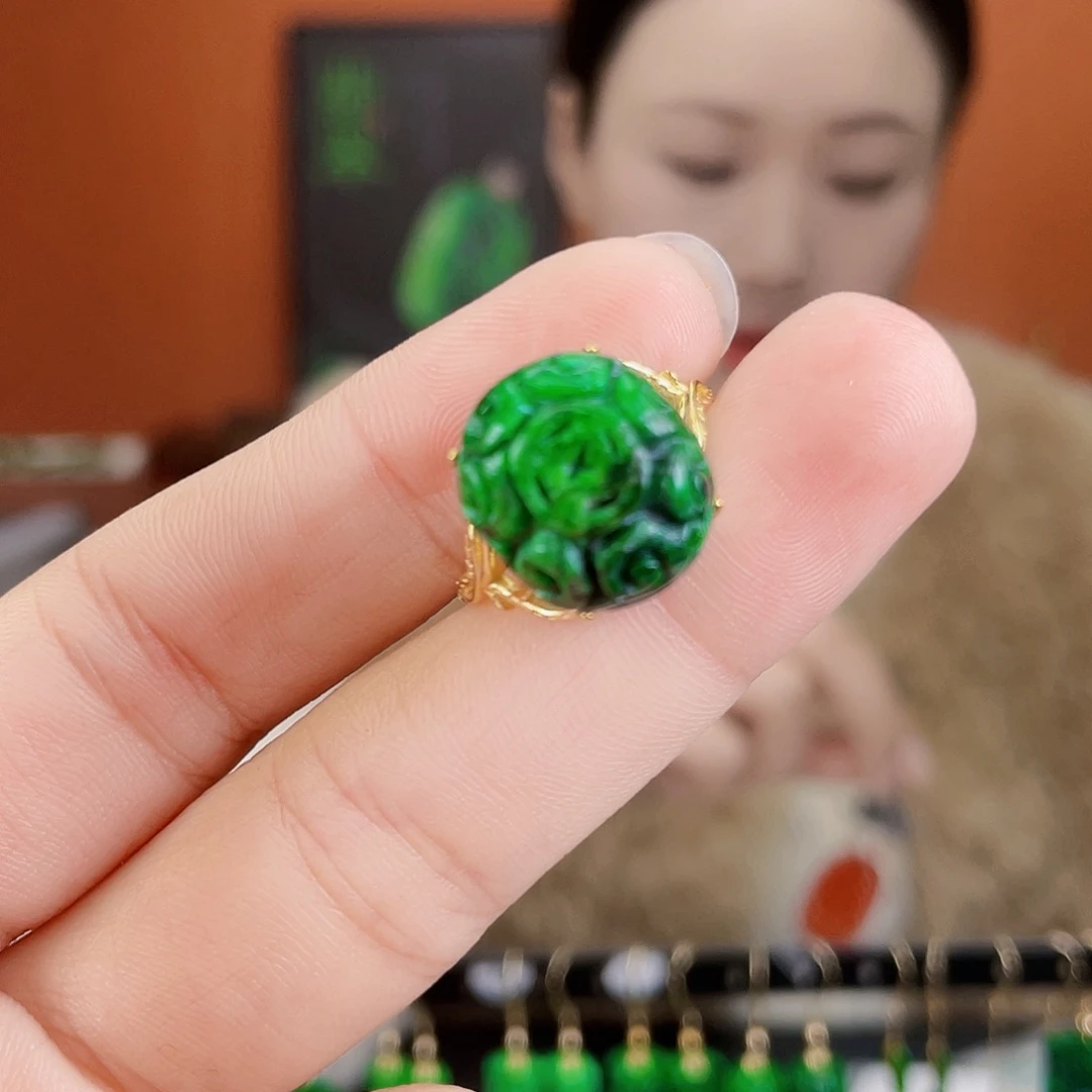 翡翠银S925镶嵌耳饰