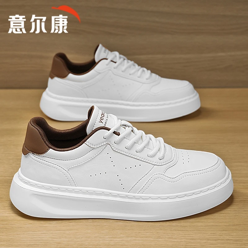 意尔康男鞋2025新款夏季百搭运动时尚休闲鞋男士板鞋厚底增高白鞋