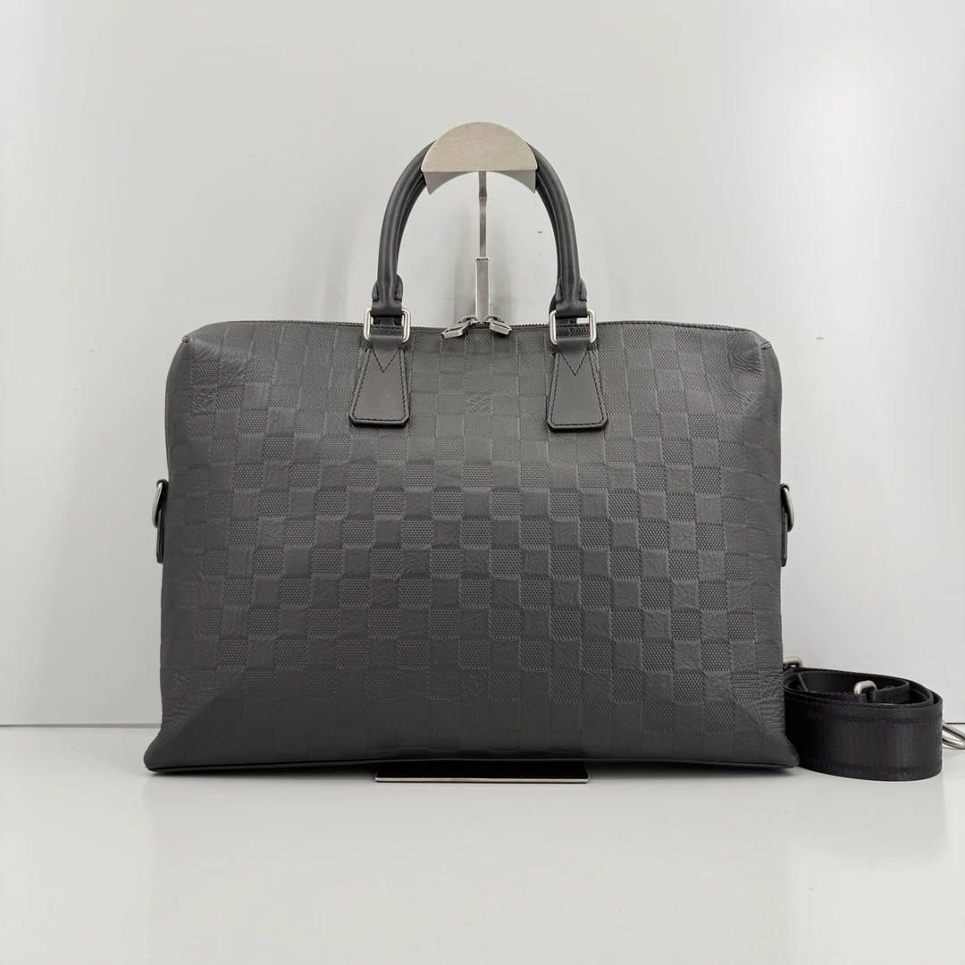 95新 LouisVuitton/路易威登 优选/黑棋盘格全皮公文包/37×28×6