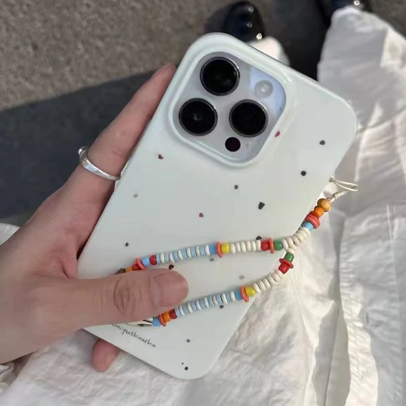 ins清新手机挂绳手工ccd相机挂件丢手diy串珠立得链条