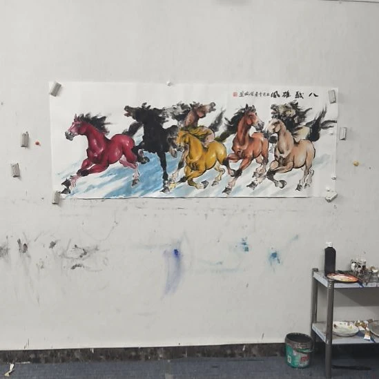 国画八骏日行三万里