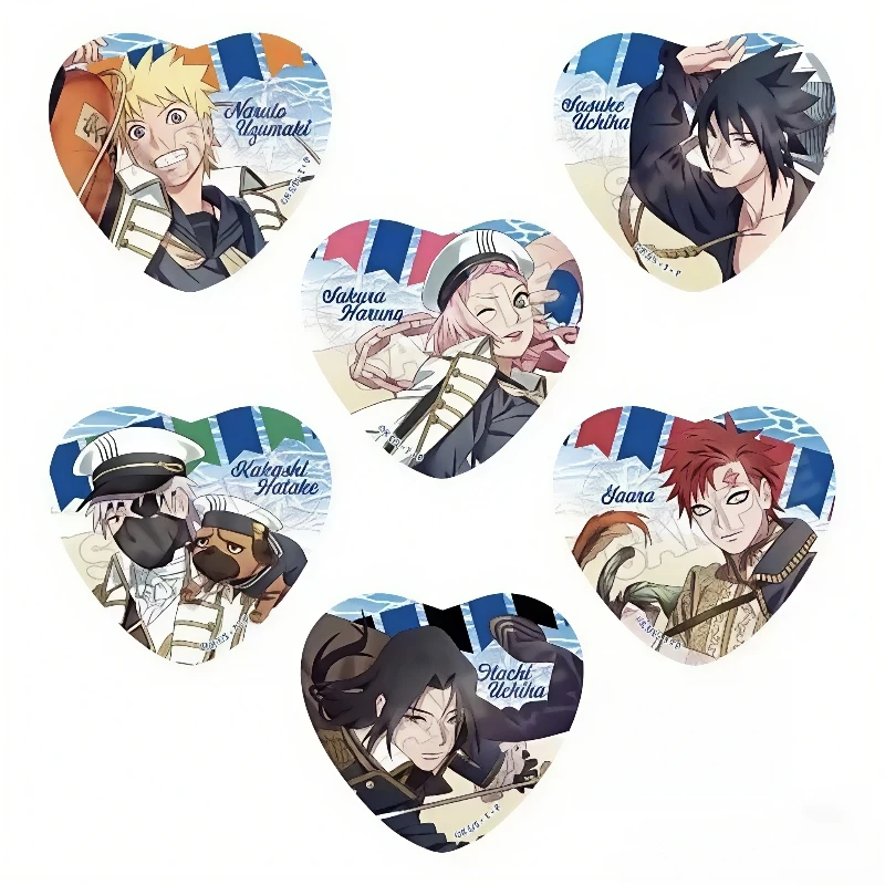 正版日谷火影忍者海军风心形和圆徽章吧唧盲盒潮玩