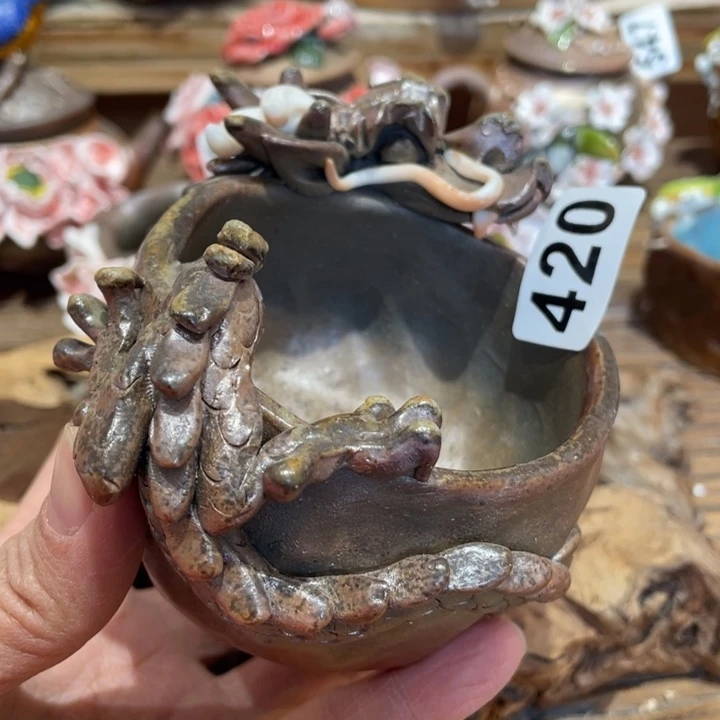 手工制作陶瓷茶具茶杯青蛙