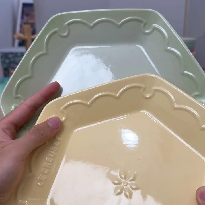 瓷片微瑕2个9英寸雪花盘