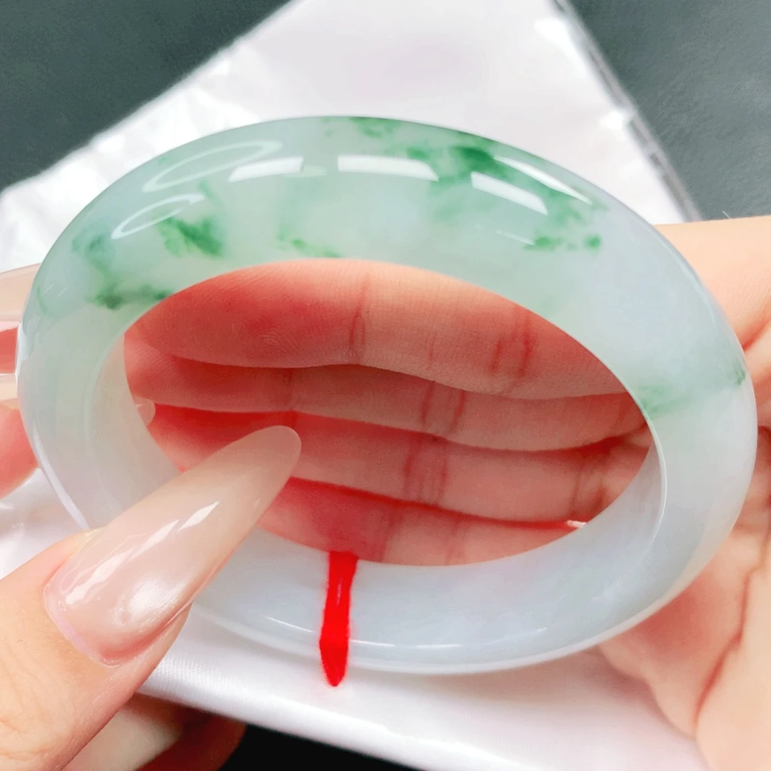 翡翠未镶嵌手镯54.55