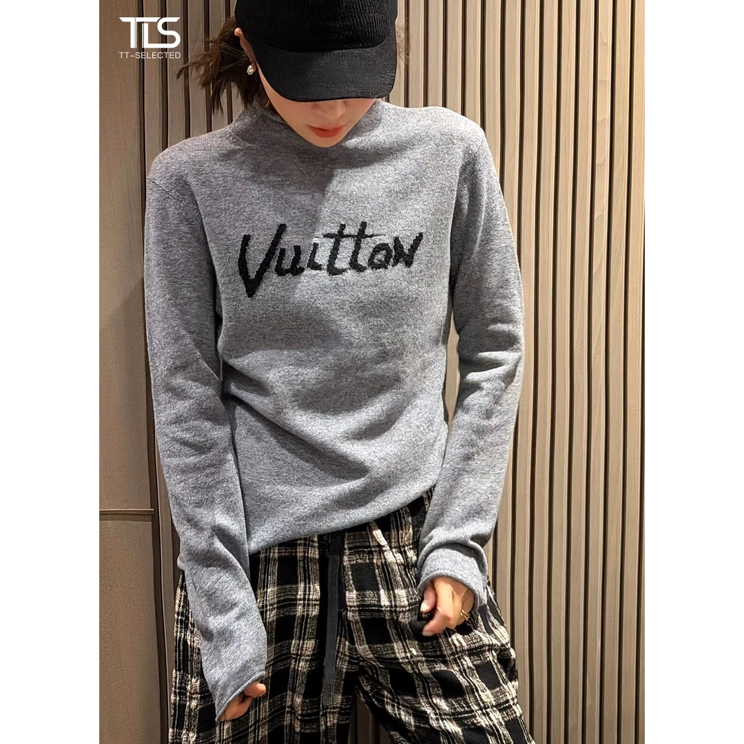 TT【字母毛衣】100%澳洲进口美利奴羊毛软糯半高领卷边毛衣MY5322