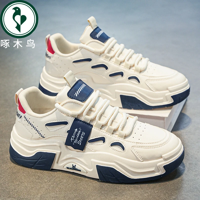 【正品】啄木鸟2025春秋季男鞋透气男潮流百搭运动鞋休闲板鞋老爹潮