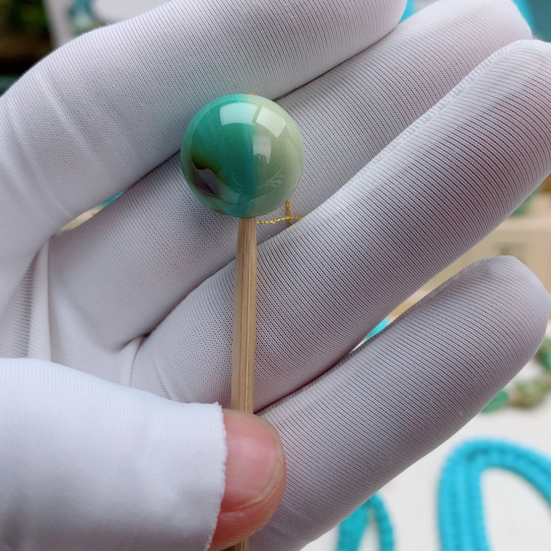 绿松石未镶嵌挂件水波纹天眼