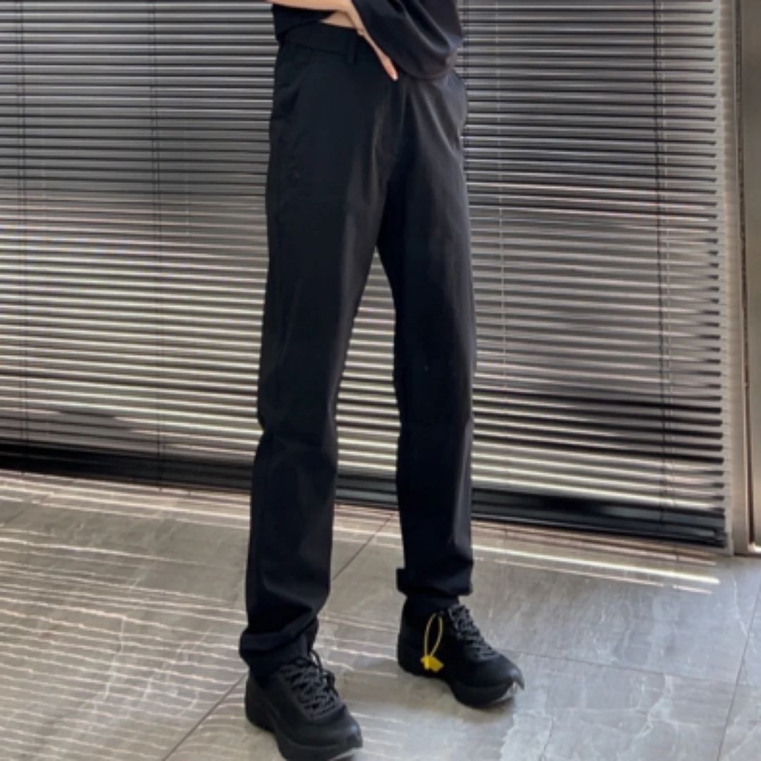 缇瑞户外直筒休闲裤25453男士夏季透气舒适高弹力黑色户外休闲裤