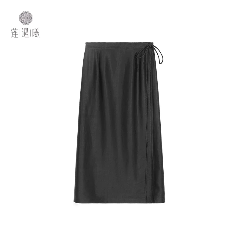 素绉缎女式中国风一片式裹裙莲遇曦时装4d45640