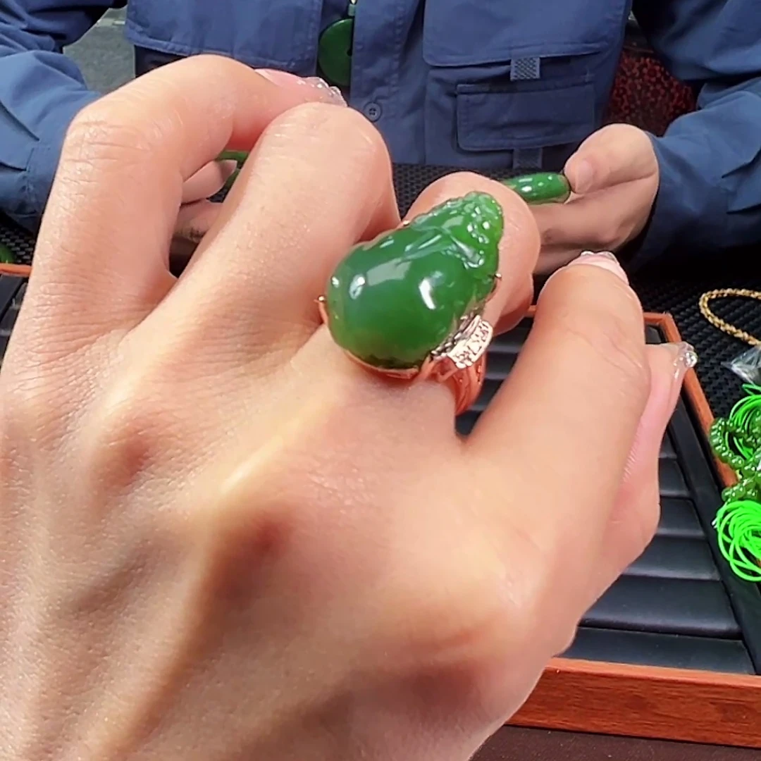 和田玉（碧玉）合金戒指