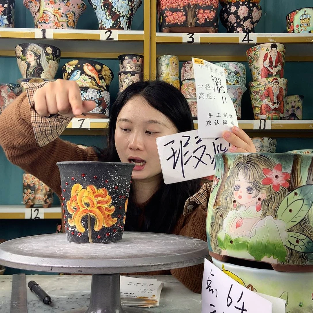 陶景德镇手工花盆533