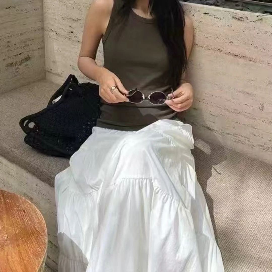 Manmi 法式松紧腰拼接蛋糕裙  8020