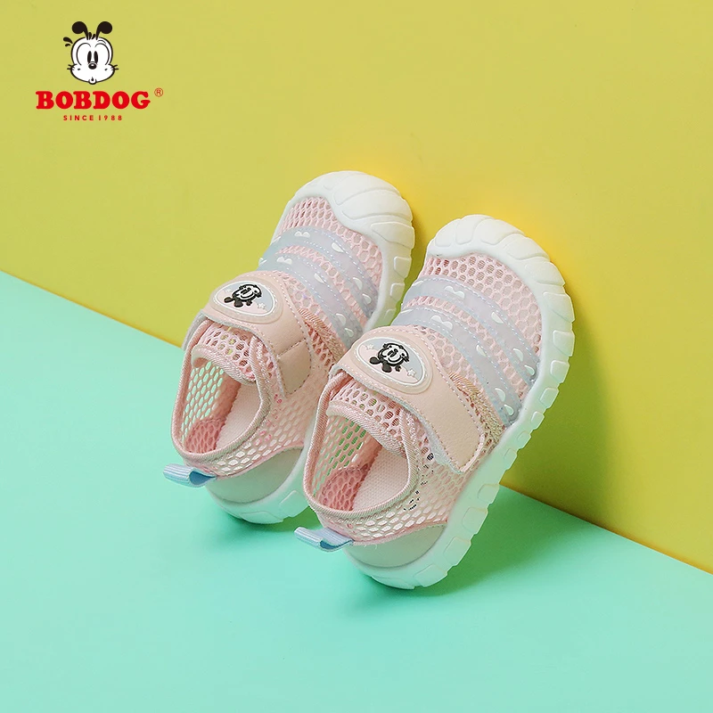 巴布豆学步鞋休闲风夏季防踢网面鞋子软底女童透气女童机能学步鞋