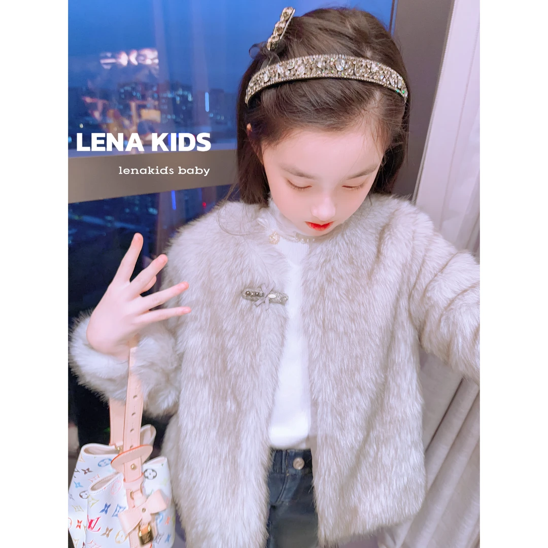 Lenakids【公主千金贵气仿皮草高级仿银狐毛毛外套】25103002