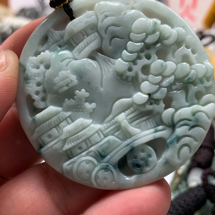 翡翠未镶嵌颈饰保真天然a货翡翠