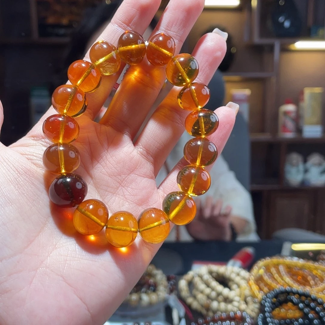 琥珀颈饰未镶嵌一****粉14m金珀