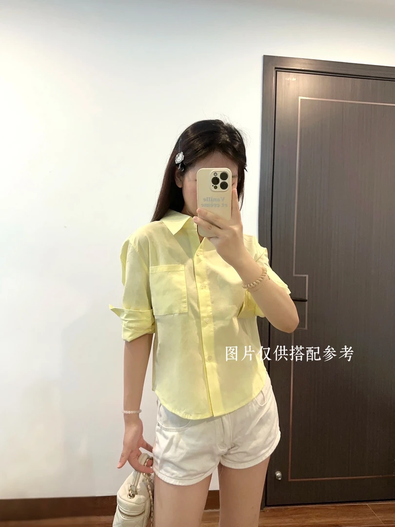 「阿男Anna」简约学院 时尚博主通勤穿搭百搭衬衫135-50161