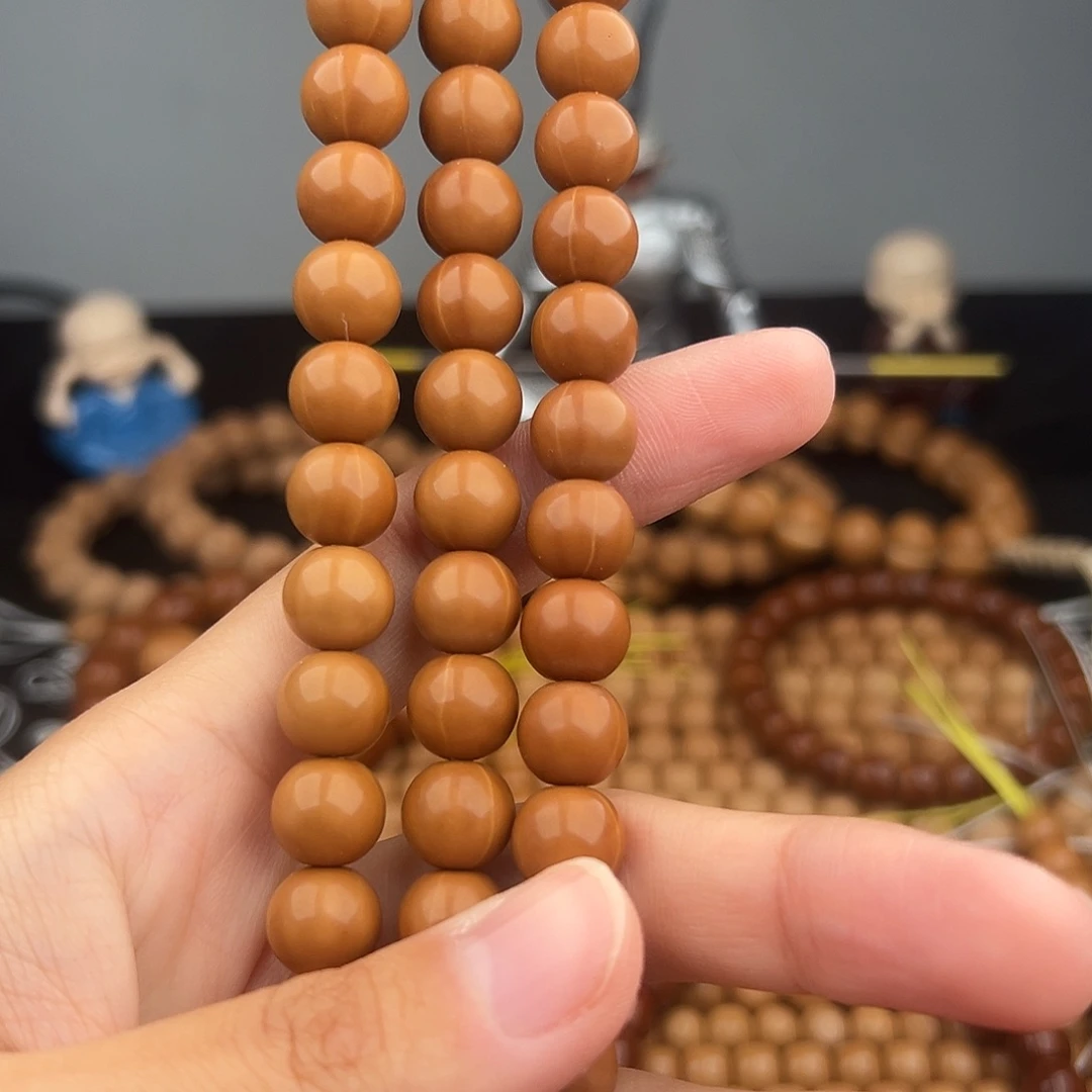 手串猴头核桃微瑕正圆光珠