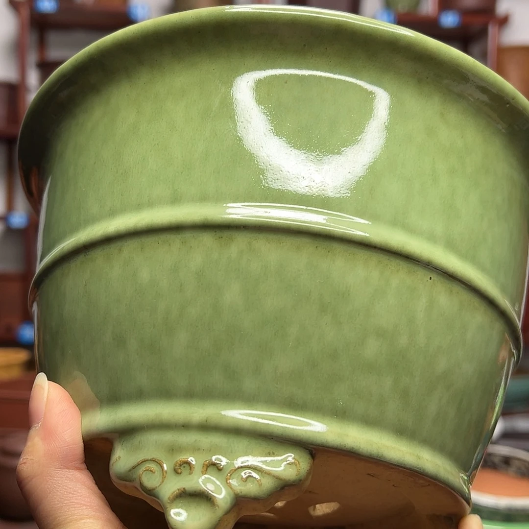 紫砂花盆速**肉紫砂釉盆花盆