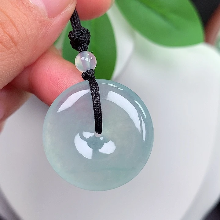 颈饰未镶嵌翡翠平安扣 26.9x5.3mm