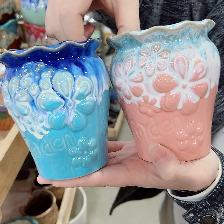 有孔.凑满10元发货多肉陶瓷花盆！