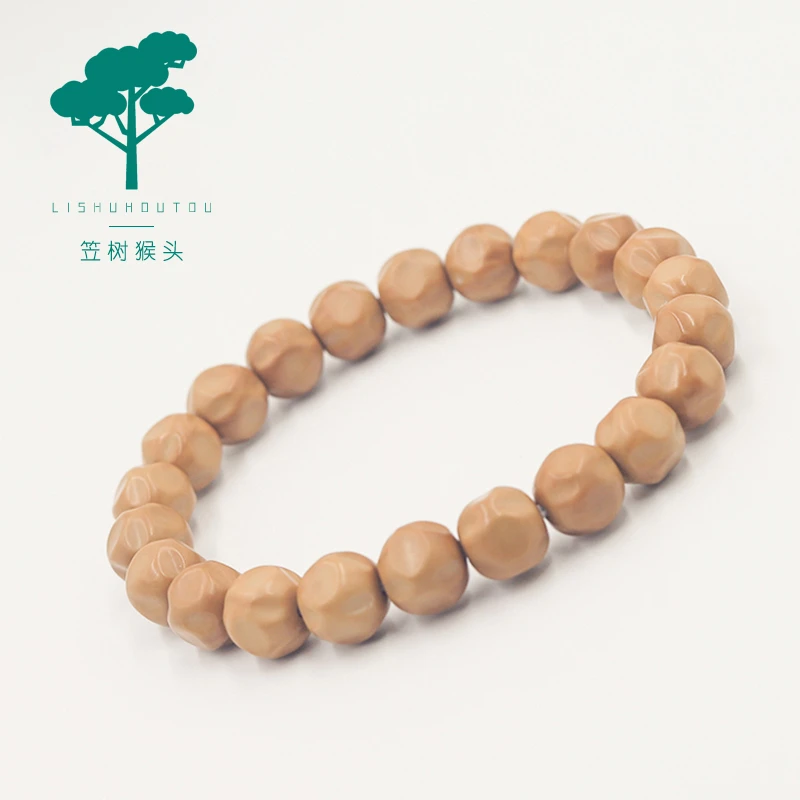 奶酪无相猴头核桃手串文玩水晶玉化核六方老型手工制作无机雕