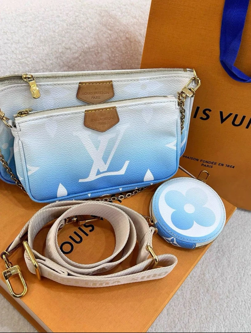 99新 LouisVuitton/路易威登 LV渐变蓝色五合一