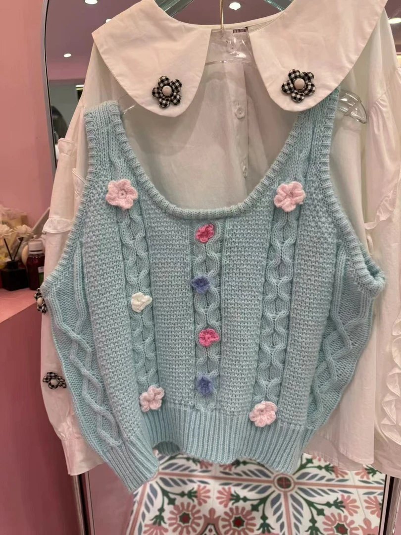 花朵!衬衣马甲两件套