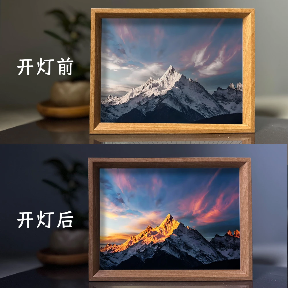 Heykeji/黑科季【山水】家居创意茶馆客厅创意中式泡茶灯光画风景画