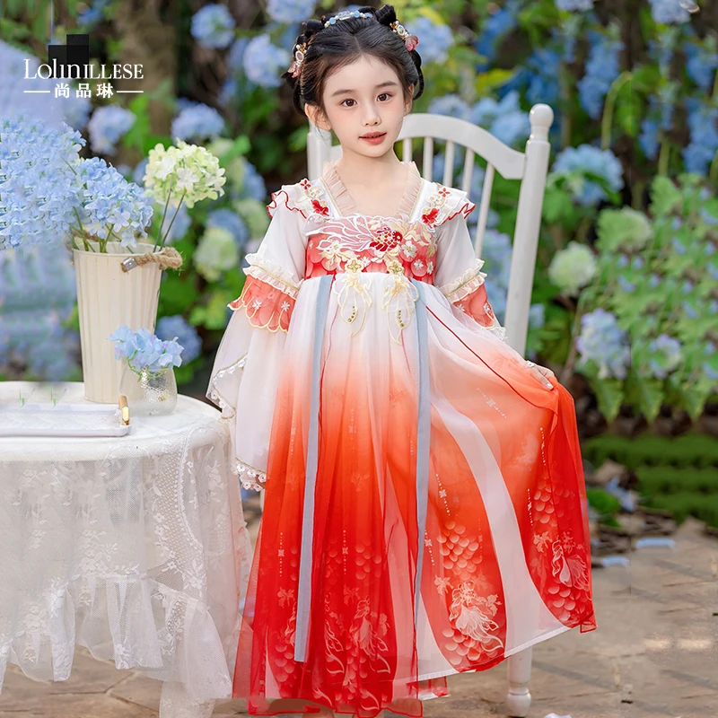 尚品琳25133女童春秋季新中式汉服古装新款女宝中国风民族风唐装