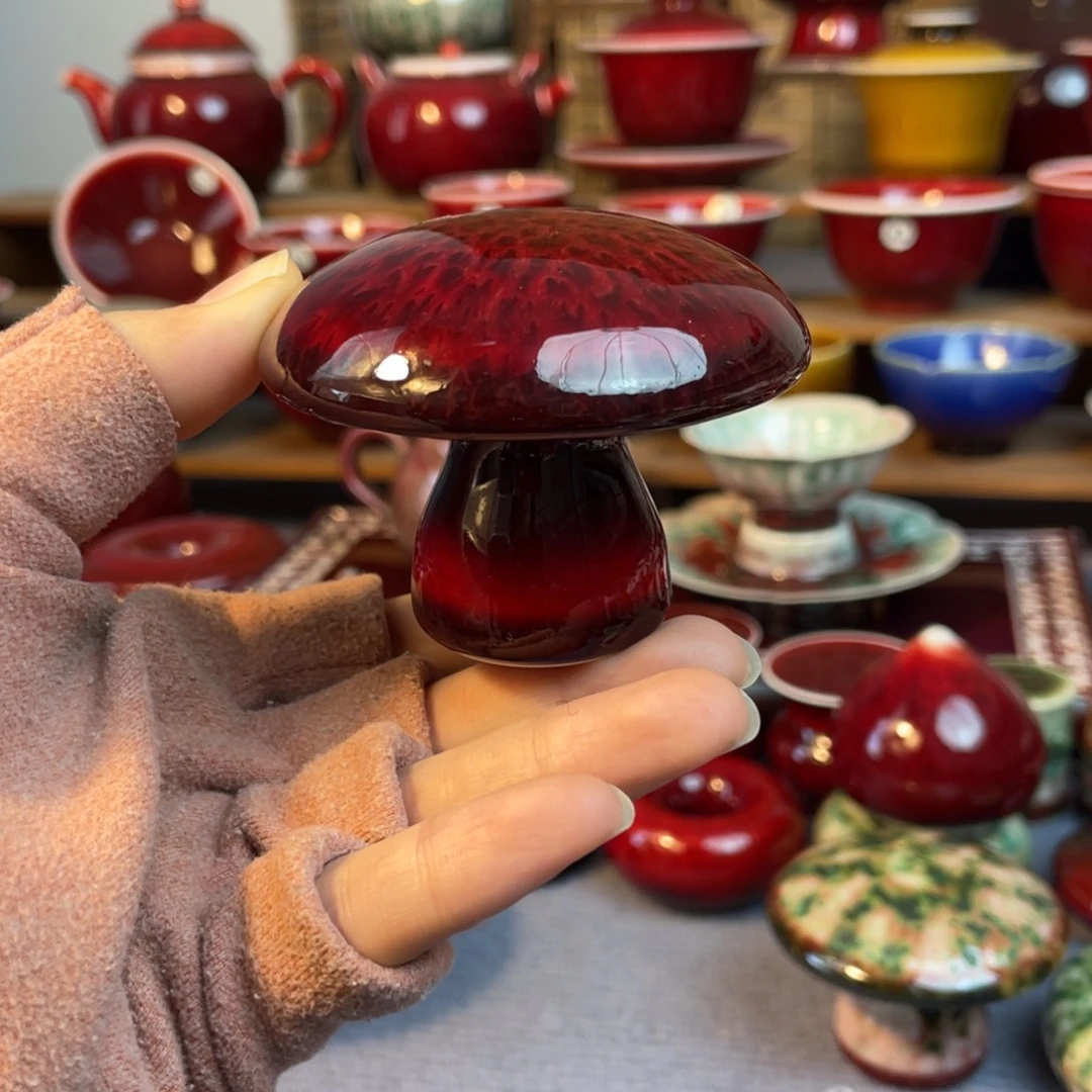 景德镇原矿陶瓷 蘑菇盖置