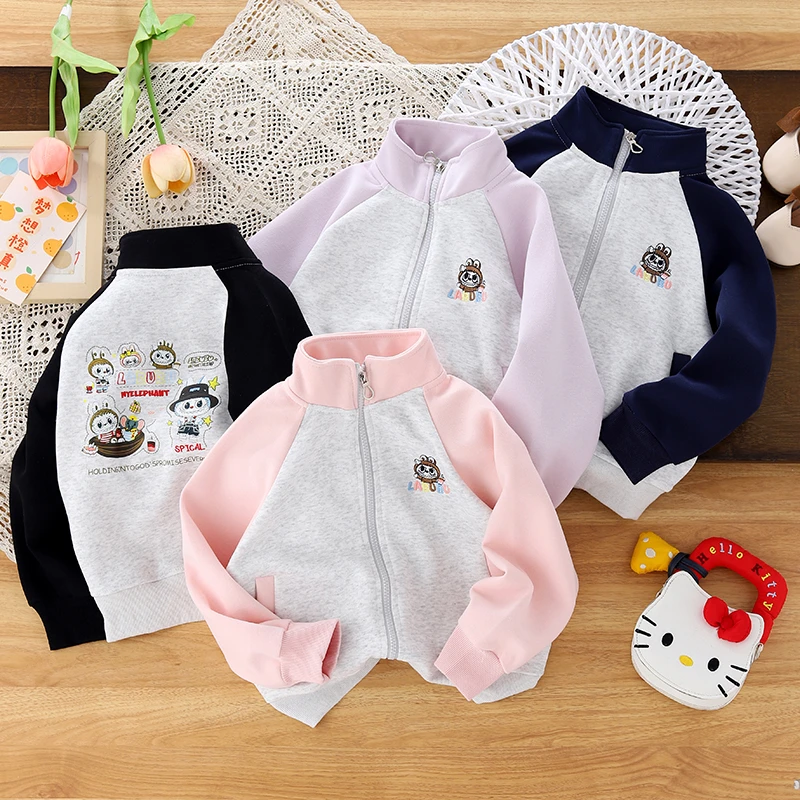 2025新款女童休闲儿童棒球服春秋款卡通拉布布男童外套棉上衣童装