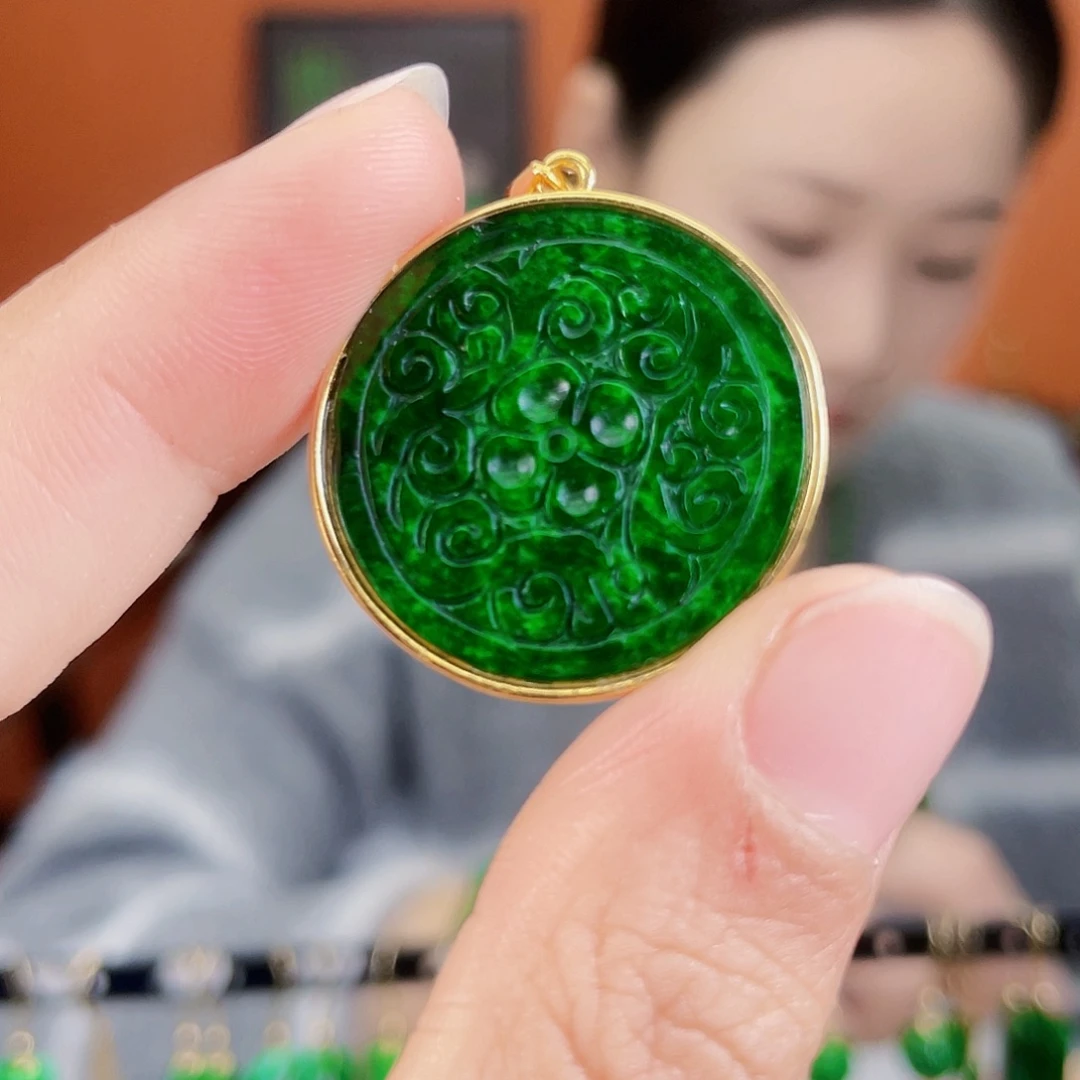 翡翠银S925镶嵌耳饰