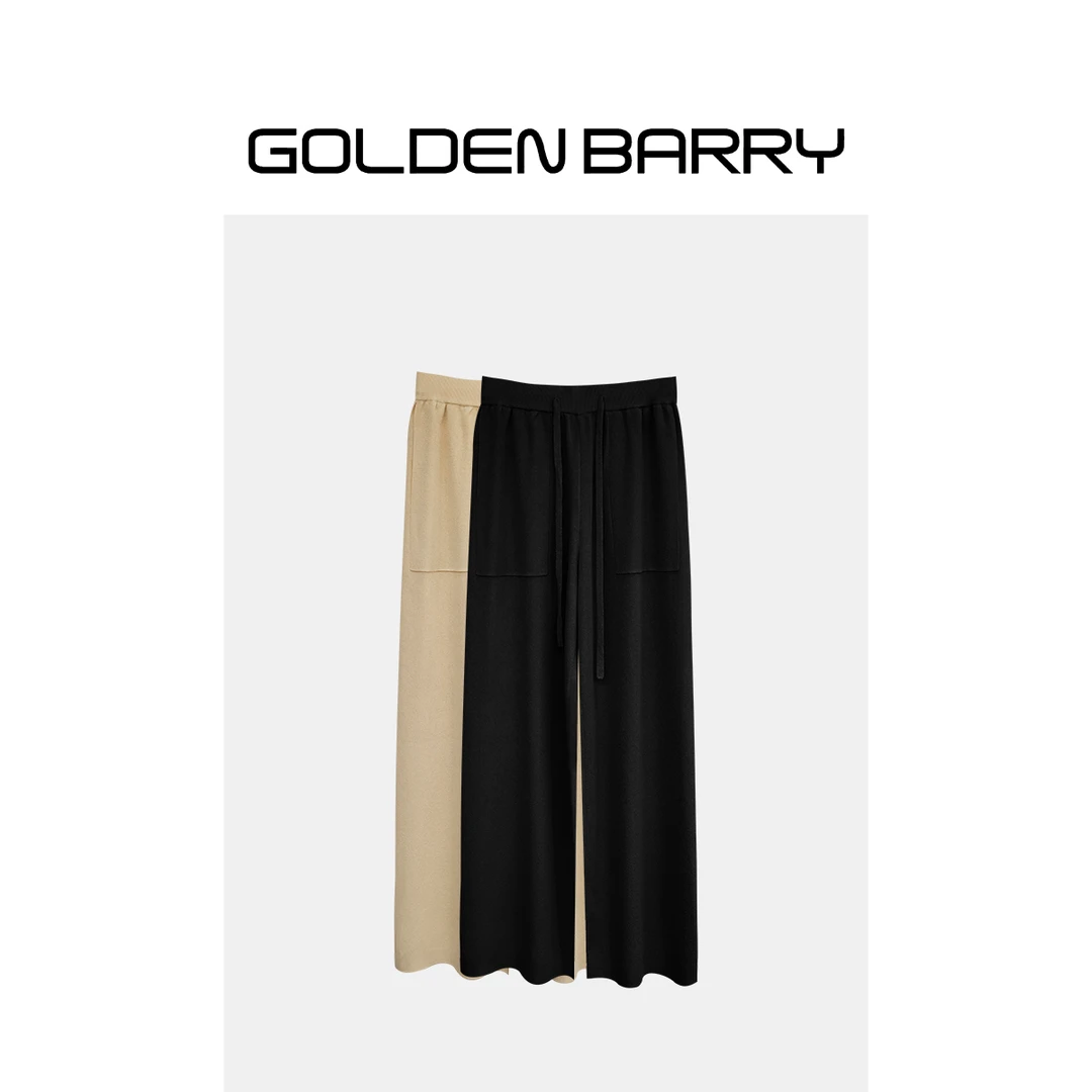 GOLDENBARRY|511076大口袋抽绳时尚休闲百搭针织裤