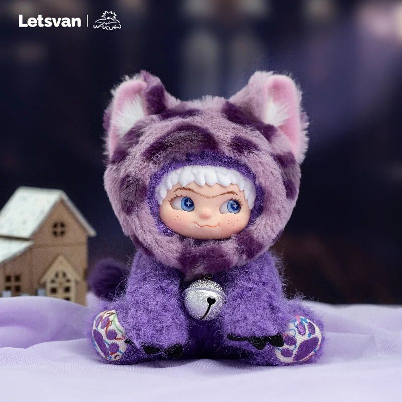 【预售7.30】WAKUKU 紫色酷酷豹毛绒吊卡