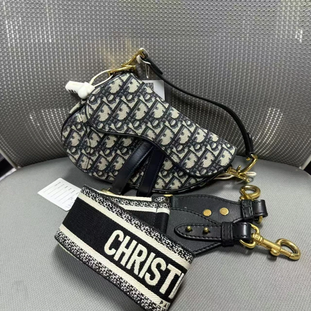 95新 DIOR/迪奥 【安则专属】蓝老花小号马鞍包