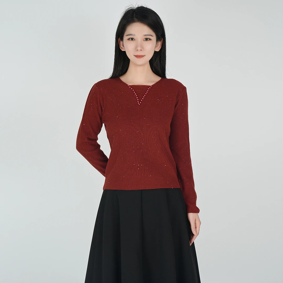 2025国风中式秋季休闲舒适亲肤长袖新款短款针织上衣WH05006935
